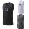 Utomhus t-shirts basketväst 23 skjutande ärmlösa skjortor män torr passar sport som kör Väst Male Fitness Jogging Workout Basketball Topps Tank 231012