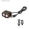 Lampy na głowie Latarka do roweru 2400LM 2X XML T6 LED PRZEDNIE LIKOWANIE RUKILKI Ultra ognia światło rowerowe Lampa tylna ogon Light Q231013