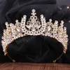 Crystal Flower Crown Bridal Wedding Tiaras and Crowns for Women Gold Color Rhinestone Hair Jewelry Party Bride Headpieces