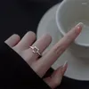 Кольца кластера серебряного цвета, модные, милые, с тигром, обручальные для женщин, пары, элегантные, простые ювелирные изделия ручной работы, регулируемое кольцо на палец, подарок