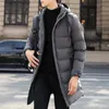 Piumini da uomo Parka da uomo Cappotto moda casual Giacca con cerniera sottile 2023 Inverno caldo con cappuccio lungo Parka Autunno spesso impermeabile 231011