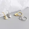 Hoop Earrings Europe And America Fashion Simple Style Small Tiny Thin Huggies With Heart Cute Romantic Female Earring Jewelry