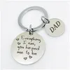 Keychains Lanyards Keychains Doradeer Alloy Key Chain Men Dad Everything Iam Holder Creative Letter Color Ring Pendant For Father Da Dhfon