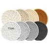 4.3 inch Handmade Braided Drink Coasters Heat-Resistant Drink Coasters for Table Protection Kitchen Decoration