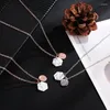 Pendant Necklaces Circle & Geometric Hexagon Marble Stone With 26 Letters On Pendants Thin Chain Silver Plated Golden For Women