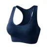 Tenue de yoga Soutien-gorge de sport pour femmes en cours d'exécution Rassemblez séchage rapide sans anneau en acier antichoc motif nid d'abeille dos