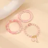 Bracelets tissés à la main pour femmes et filles, chaîne à breloques marguerite rose transparente, bijoux cadeau