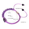 Charme Pulseiras Boeycjrstone Pirâmide Trançada Corda Moda Jóias Handmade Lucky Birthstone Pulseira Para Homens Mulheres