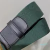 Fashion Green Blue Web with Black Leather Women Belt With Box Fashion Men Classic Gold Silver Buckle Belt Men Designers Belts