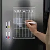 냉장고 자석 자석 자석 스티커 캘린더 보드 플래너 재사용 가능한 자기 일정 투명 아크릴 메시지 메뉴 231011