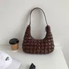 Sacs de soirée Femmes Coton Rembourré Veste Sac Aisselles Argent Plaid Oreiller Épaule En Cuir Souple Dumpling De Luxe Hiver