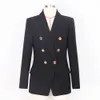 New Designer Women Blazers Long Sleeve Double Breasted Solid Blazer Jacket High Quality Lady Business Slim Classic Suit Coat Outwear TC15