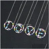 Ожерелья с подвесками 26 A-Z, ожерелье с английскими буквами, круглые буквы, бриллианты, золотые цепочки, женские ювелирные изделия, ожерелья и ювелирные изделия, подвески Dhzay
