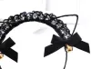 Black Lace Cat Ear Headband Ribbon + Golden Bells Kawaii Kitty Cosplay Hair Band Hair Stick Halloween Christmas Easter Headwear 12 LL