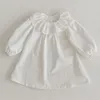 Abiti da ragazza Elegante principessa Ragazze Pagliaccetto di pizzo Primavera Autunno Ruffles Colore Neonato Tuta per bambini Abbigliamento intero