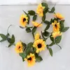 Dekorative Blumen Simulation Sonnenblume Blumenrebe Sonnendekoration Zuhause Hochzeit Decke Echte Szene
