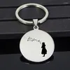 Keychains Girl Bowing Bubbles Keychain Disc Pendant Jewelry Gift For Wholesale Price YP7422