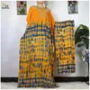 Etniska kläder 2023 Senaste Dubai -stil murverkstryck Floral Big Scarf Dress Summer Kort ärm Islam Kvinnliga afrikanska avslappnade slitage