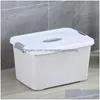 Storage Boxes & Bins 5L 10L 20L Stack Pl Storage Boxes Plastic Keepbox With Attached Lid Sealed Moisture-Proof Semi Clear Container De Dh6Wj