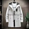 Men's Trench Coats 2022 New Men's Thin or Thick With Velvet Windbreaker Men Hooded Printed Overcoats Casual Long Trench Coats Male M-4XL J231012
