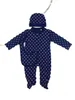 Småbarn spädbarn romper babykläder set pojkar flickor full ärm bomull mjuk jumpsuits rompers hatt haklapp 3 st/set suit012