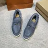 LOROPIANA Bests Quality Winter Charms Walk Mocassins en daim Chaussures en cuir véritable Hommes Casual Slip sur Appartements Femmes Designers de luxe Robe plate Chaussures d'usine Chaussures