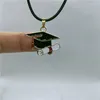 Pendant Necklaces Yungqi Fashion Graduation Cap Diploma Enamel Necklace Black Rope Chain Choker For Girl Boy Charm Jewelry Gift