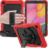 Three Layers Shockproof Case For Samsung/Lenovo/Huawei Tablet 360 Rotating Rugged Silicone Cover Heavy Duty iPad Protector w/Pencil Holder Hand Carrying Strap