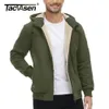 Men's Hoodies Sweatshirts TACVASEN Fleece Lining Winter Hoodie Mens Sherpa Jackets Windproof Full Zip Warm Coats Climbing Hooded Casual Outwear Sportswear 231011