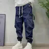 Men's Jeans Fashion Trend Streetwear Baggy Straight Cargo Pants Korean Big Pocket Large Size Denim Trousers Men Clothing Joggers