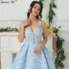 Party Dresses Long Halter Light Blue Lace Formal Evening Prom Gown Dress Gowns Avondjurken Gala Jurken 2023 BLA6537