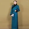 Vêtements ethniques Robe d'hiver asiatique traditionnelle orientale pour femmes longues style tibétain dames robe costume élégant