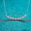 Kettingen AZAZ423-Lefei Modetrend Luxe Klassieke Moissanite Diamant-set Glimlach Ketting Voor Vrouwen 925 Zilveren Party Charms Sieraden Cadeau