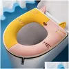 Toilet Seat Covers Toilet Seat Ers Luminous Er Soft Warm Mat Washable Removable Zipper Bathroom Lid Pad Case Cushion Home Garden Bath Dh4N6