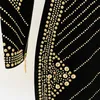 Robes sexy urbaines de haute qualité est SS Designer Runway Fashion manches longues pour femmes superbe robe extensible à perles métalliques 231012