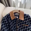 Chaquetas De Mujer Ropa De Moda Otoño/Invierno De Gama Alta Panel De Cuero Marrón Cuello Polo Abrigo De Mezclilla Chaqueta Informal Retro Top