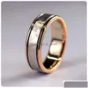 Charm Couple Rings Men Stainless Steel Rhinestones Zircon Women Wedding Band Set Valentine Day Jewelry Dhgarden Otbkp