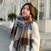 Scarves Scarf female winter Korean version of everything with British classic checker thickened students autumn male neck warm lo 231012