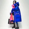 Parkas pour femmes 2023 hiver à capuche Xlong 90 manteau de canard blanc femmes brillant imperméable épais vêtements amples Parka chaude veste de neige 231011