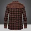 Men's Jackets Winter Jacket Men Thicken Warm Fleece Shirts Coats 100% Cotton Plaid Flannel Jacket Military Clothes Chaquetas Hombre Size M-4XL 231012