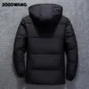 Piumino da uomo ZZOWANG Piumino spesso bianco anatra di alta qualità Cappotto da uomo Parka da neve Abbigliamento caldo con cappuccio maschile Piumino invernale Capispalla 231011