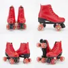 Роликовые коньки Обувь для катания на коньках Patines Wrotki Кожаные роликовые коньки Двухлинейные коньки Обувь для женщин Леди Взрослые ролики для катания на коньках Pu 4 колеса patins 231012