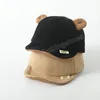 New Corduroy Baby Hat Solid Color Cute Bear Ear Adjustable Baseball Caps Newborn Toddler Boy Girl Sun Hats Winter Spring