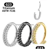 Nose Rings & Studs Nose Ring Piercing G23 Titanium Gold Zircon Earrings Cartilage Clicker Labret Septum Women Helix Body Jewelry Uni J Dhnkc