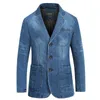 Men s Suits Blazers Mens Denim Blazer Male Suit Oversized Fashion Cotton Vintage 4XL Blue Coat Jacket Men Jeans BG2182 231012