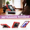 Three Layers Shockproof Case For Samsung/Lenovo/Huawei Tablet 360 Rotating Rugged Silicone Cover Heavy Duty iPad Protector w/Pencil Holder Hand Carrying Strap