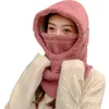 Hattar halsdukar sätter stora flickor ungdomskvinnor balaclava fleece hatt halsduk 2in1 set vinter varmt dörr halsvärmare kallt väder med mask gratis 231012