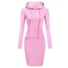 Urban Sexy Dresse's mode sweat robes pour femmes poche à capuche tenue décontractée couleur unie à manches longues Mini 231011