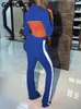 Women's Two Piece Pants Women Tracksuits Long Sleeve Zip Up Crop Top Jacket & Slim Set