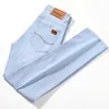 Jeans voor heren 2023 Merk Klassieke stijl Business Casual Straight Slim Fit Veelzijdige hoge kwaliteit Hemelsblauwe denimbroek 231012